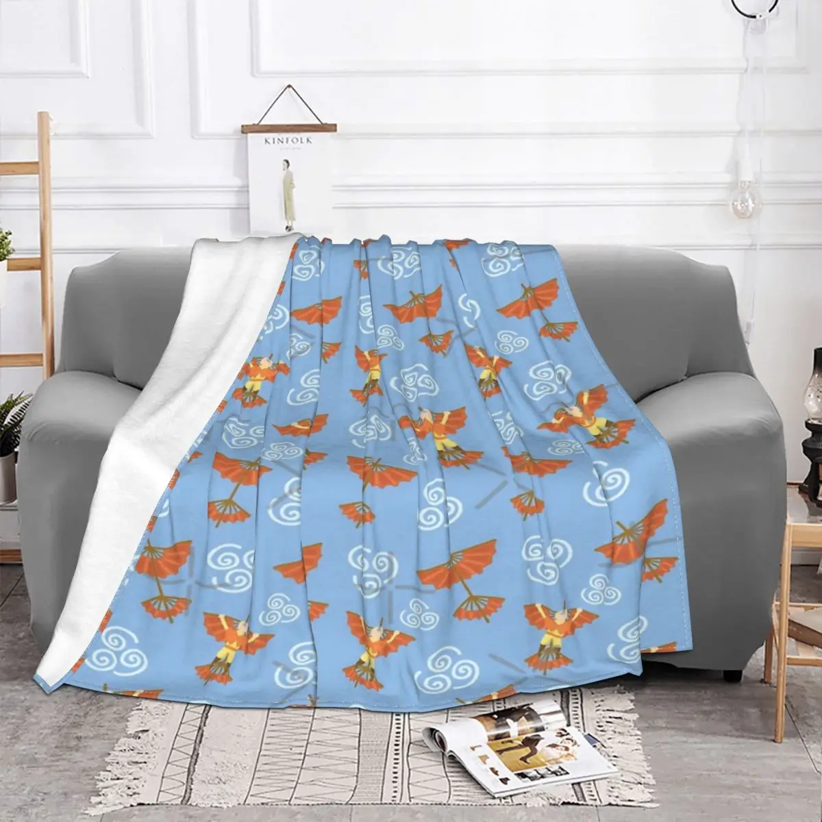 Aang Glider Pattern Blanket Bedspread Bed Plaid Towel Hoodie On The | Дом и сад