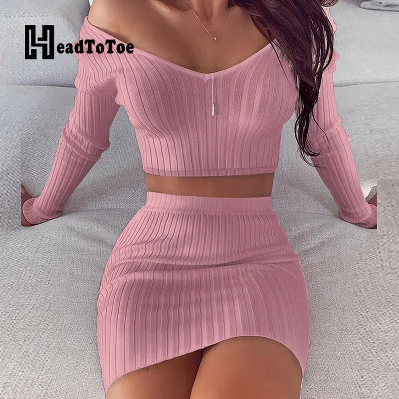 Женский однотонный ребристый укороченный топ с v-образным вырезом наборы