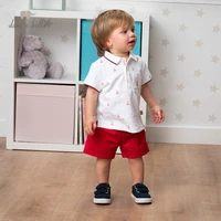 dbx13158 dave bella summer baby boys fashion print clothing sets kids handsome short sleeve sets children 2 pcs suit