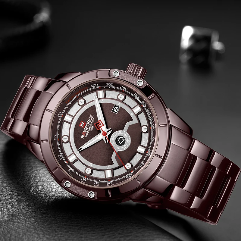 Часы NAVIFORCE мужские спортивные армейские кварцевые водонепроницаемые|Кварцевые