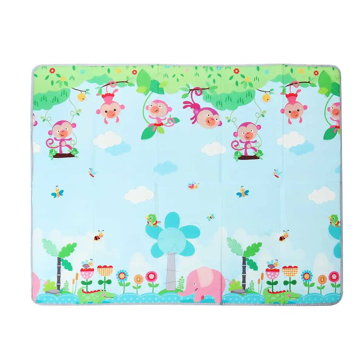 Mountain Monkey Складной LDPE мультяшный детский игровой коврик 200*180 см детский коврик-пазл детский коврик для ползания детский коврик Детские коврики для игры ковер - Цвет: Mountain Monkey