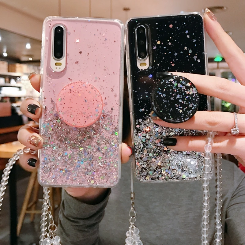 Блестящий чехол для Huawei Y9 Y6 Y7 Y5 2019 2018 вид 30 20 Honor 10 Lite Pro 9X 8X 8A 7C 7A 8S Play 8C чехол|Бамперы|