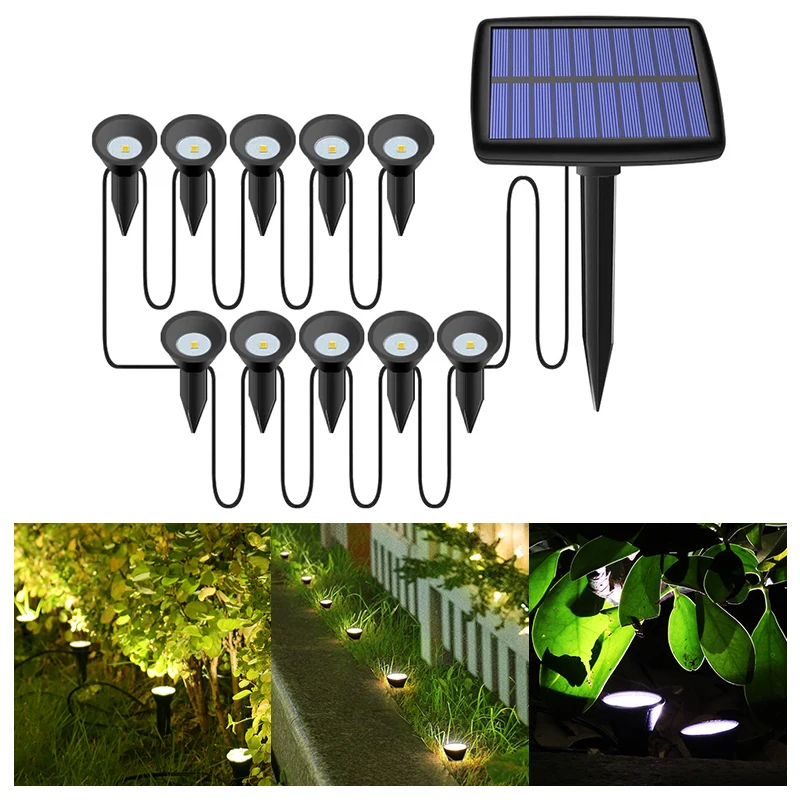 

Solar Powered Dual Spot Light Outdoor Garden Landscape Spotlight Yard Lawn Lamp with 10x Spotlight Garden Decoration
