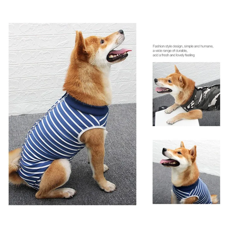 

New Pet Clothes High Elastic Breathable Weaning Suit Anti-licking Service Four-legged Suit