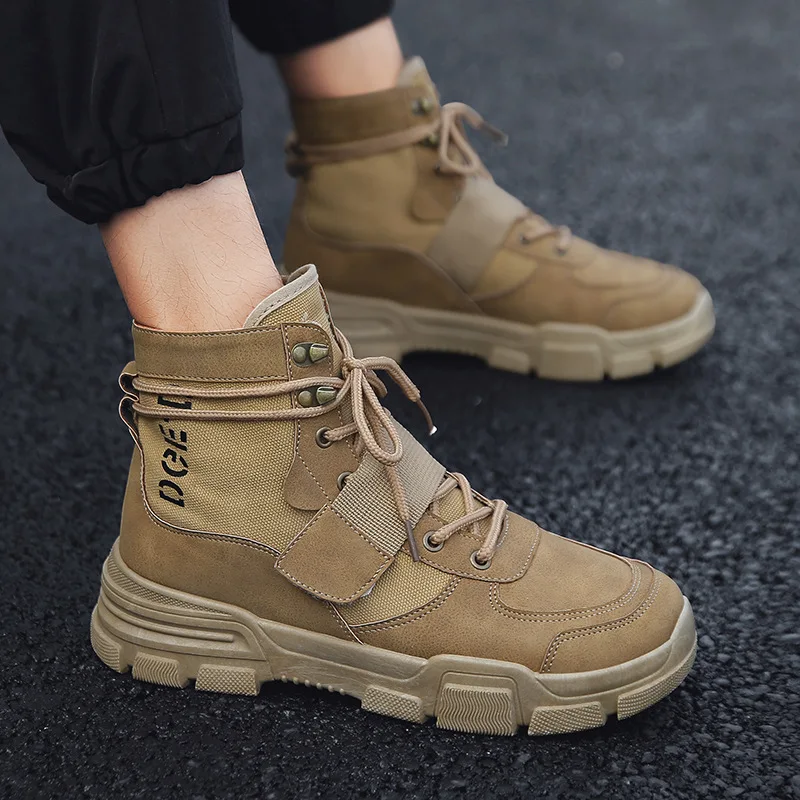 Мужская обувь Кожаные зимние мужские прогулочные ботинки в британском стиле