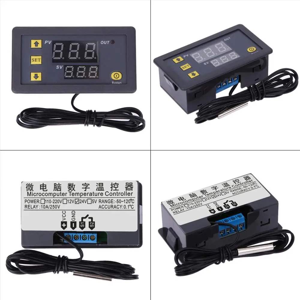 W3230 термостат цифровой Температура Управление DC12V/24V AC110V 220V 20A светодиодный с