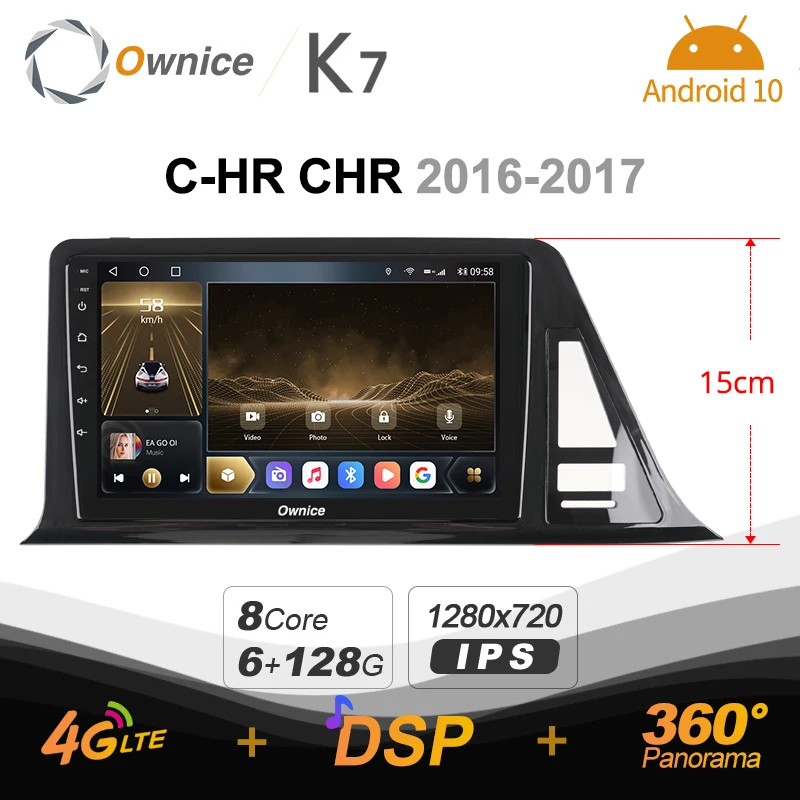 Автомобильное радио Ownice K7 6G + 128G Android 10 0 для Toyota C-HR CHR 2016-2017 GPS 2din 4G LTE 5G Wifi Авторадио