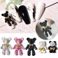 5pcs alloy bear 3d nail art decorations ab crystal rhinestones for nails jewelry diy manicure designs accessories