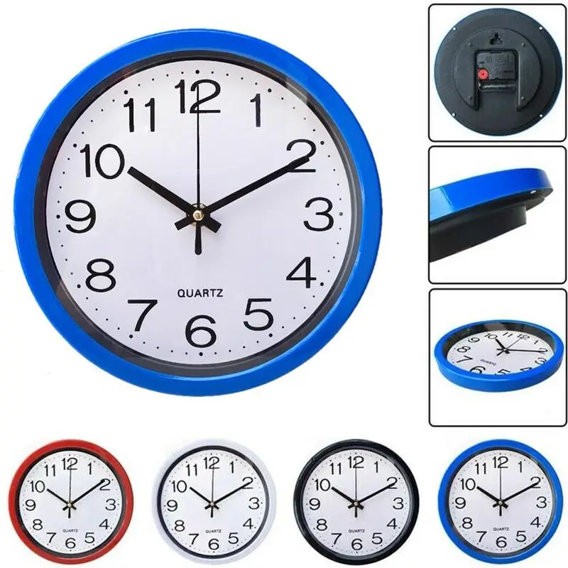 

8 inch quartz silent wall clock Compas movement, creative and living simple clock room round B5G0