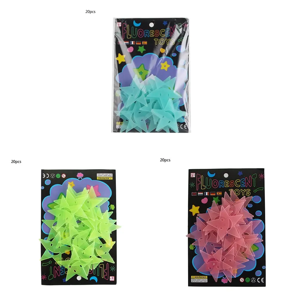 Смайлик пятиконечная звезда светящиеся флуоресцентные наклейки для спальни