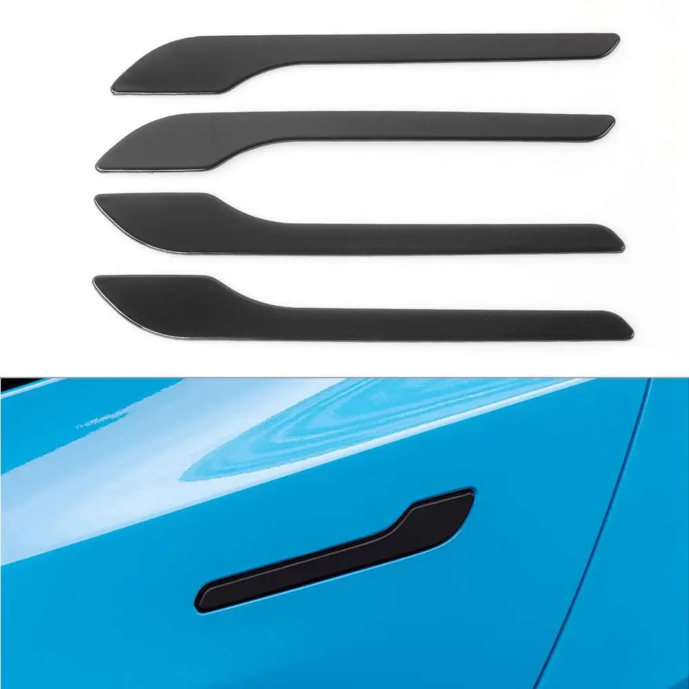 

4 шт., защитная накладка на дверную ручку автомобиля, устойчивая к царапинам декоративная наклейка, Полоска, совместимая с Tesla Model 3 Y