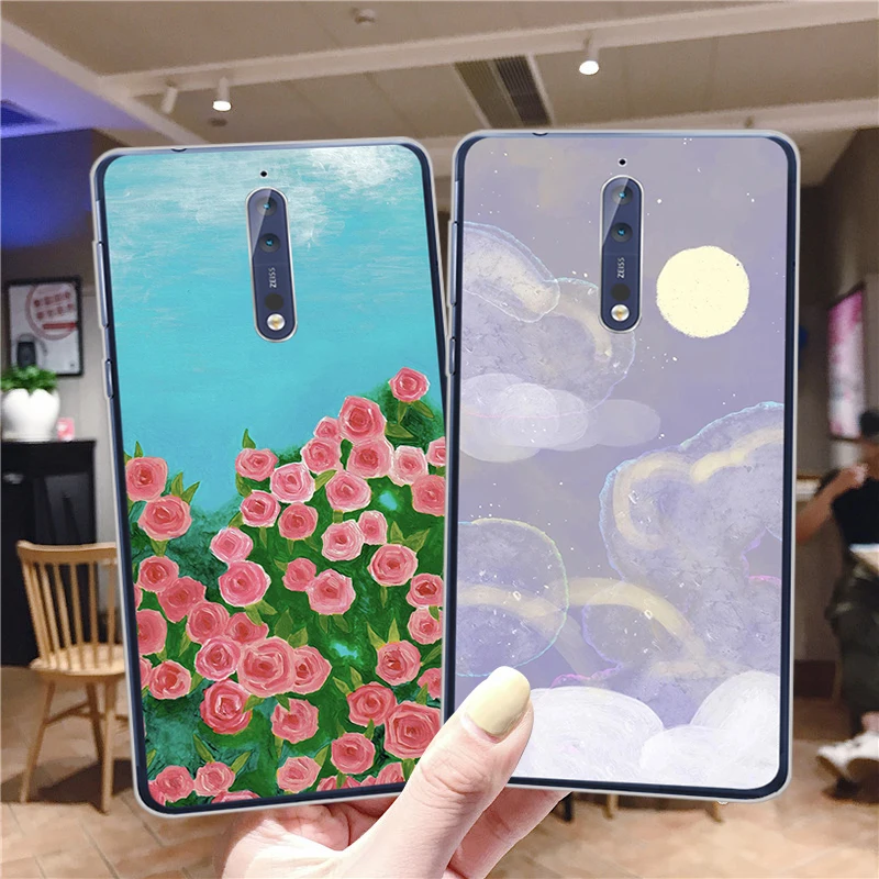 

Painting Flower Case for Nokia 5.3 5.4 3.4 2.4 1.4 2.3 2.2 6.2 3.2 4.2 For Nokia 3.1 6.1 5.1 7 Plus Soft TPU Phone Cases Cover