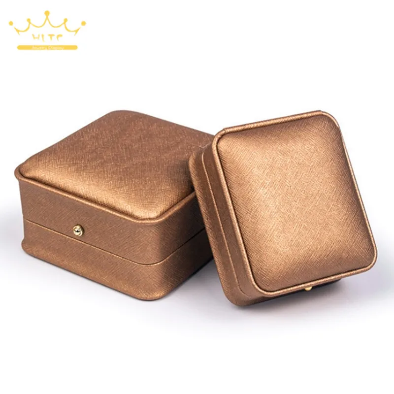 

Jewelry Box PU Leather Cross Weave Waist Pearl Buckle Ring Bracelet Jewelry Box Necklace Packaging Box Packaging Boxs for Busine