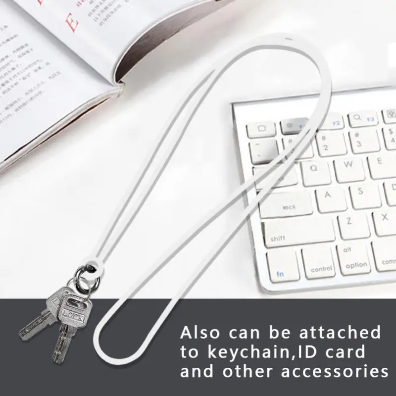 

Universal Mobile Phone Silicone Lanyard Multifunctional Portable Ring Buckle Silicone Lanyard Can Clip Cards Earphones Cable