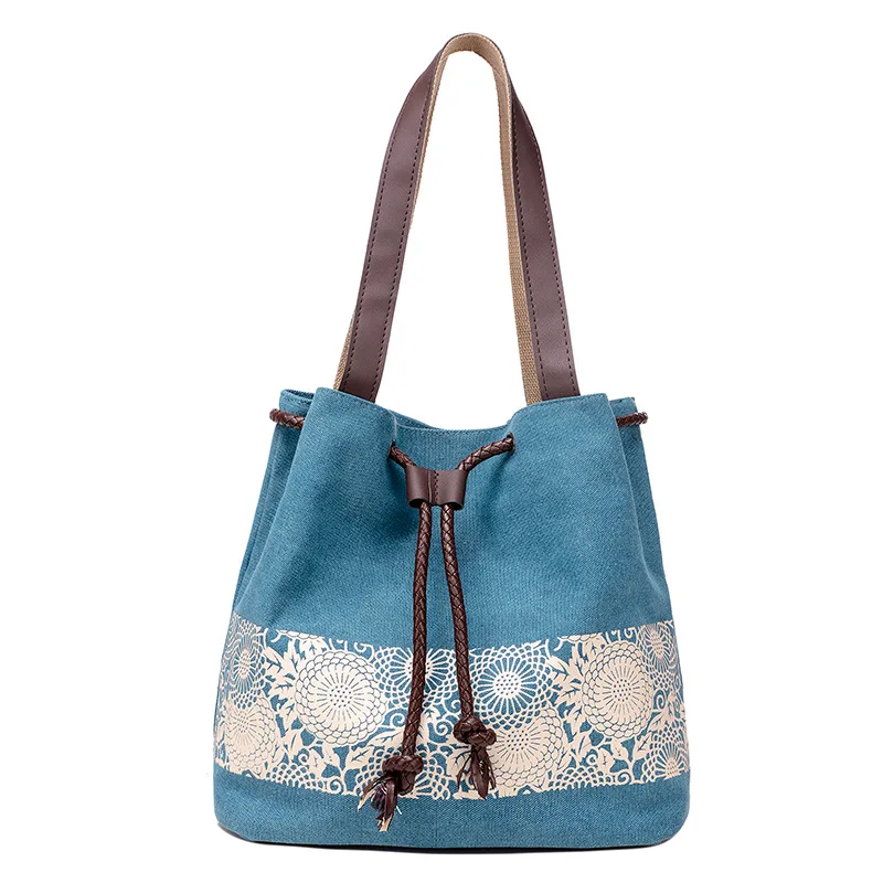 

Women's Canvas Big Bag Bohemian Style Hand Bags 2021 New Tote Shopping Bag Lady Underarm Shoulder Bags Female Large Capacity