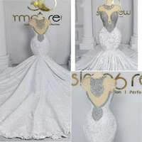 avondjurk dubai bridal dress mermaid long abiye beads crystal wedding gowns luxury applique robe de soiree