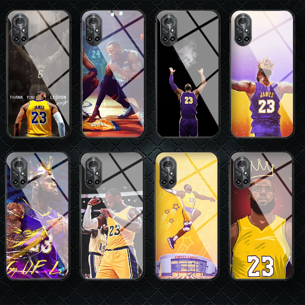 

Basketball James 23 LeBron Tempered Glass Phone Case Cover For Huawei Honor Oppo Reno Find X2 X3 5 7 8 9 10 20 A I X Pro Lite