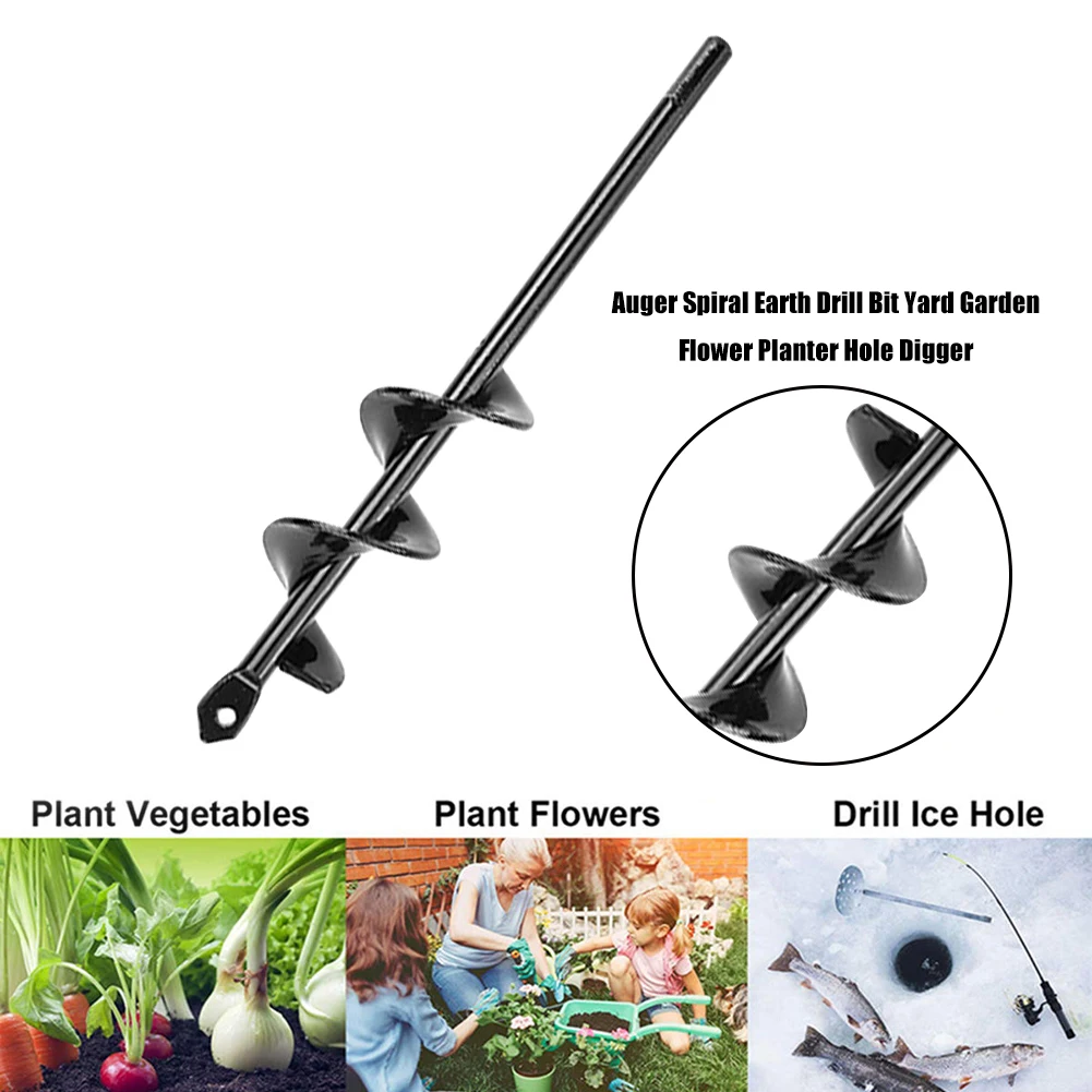 

Garden Auger Spiral Drill Bit Flower Planter HEX Shaft Drill Gardening Earth Drill Planting Hole Digger Tool 4x22cm