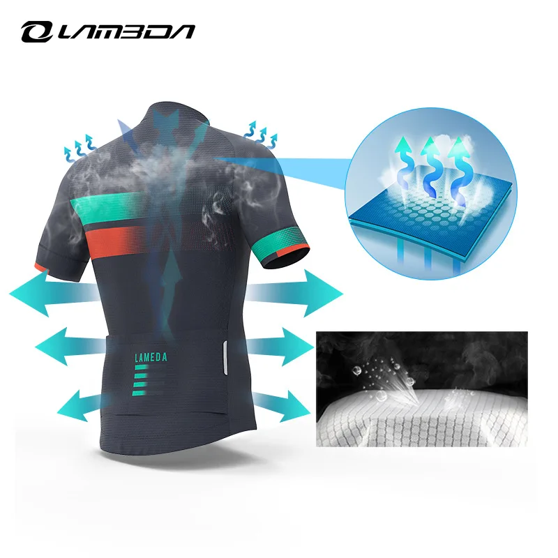 LAMEDA Summer Anti-sweat Cycling Jersey Men Mtb Shirt Quick Dry Breathable Bike Clothes Short Short Sleeve Clothing