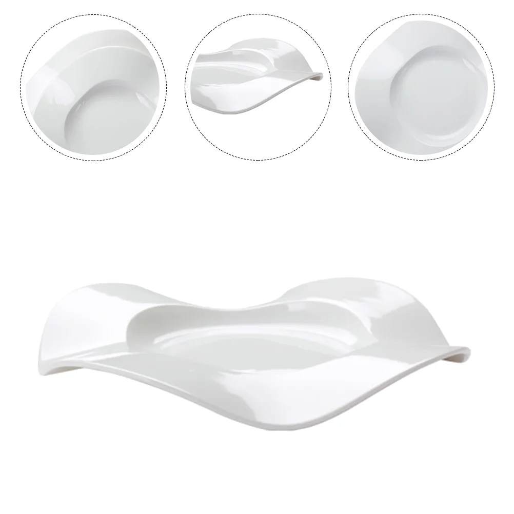 

1 шт. креативная керамическая Бытовая тарелка, десертная тарелка, пищевой контейнер (белый)