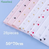 28pieceslot 500x700mm peach heart tissue paper gift wrapping paper clothing packing flower bouquet packaging diy craft paper
