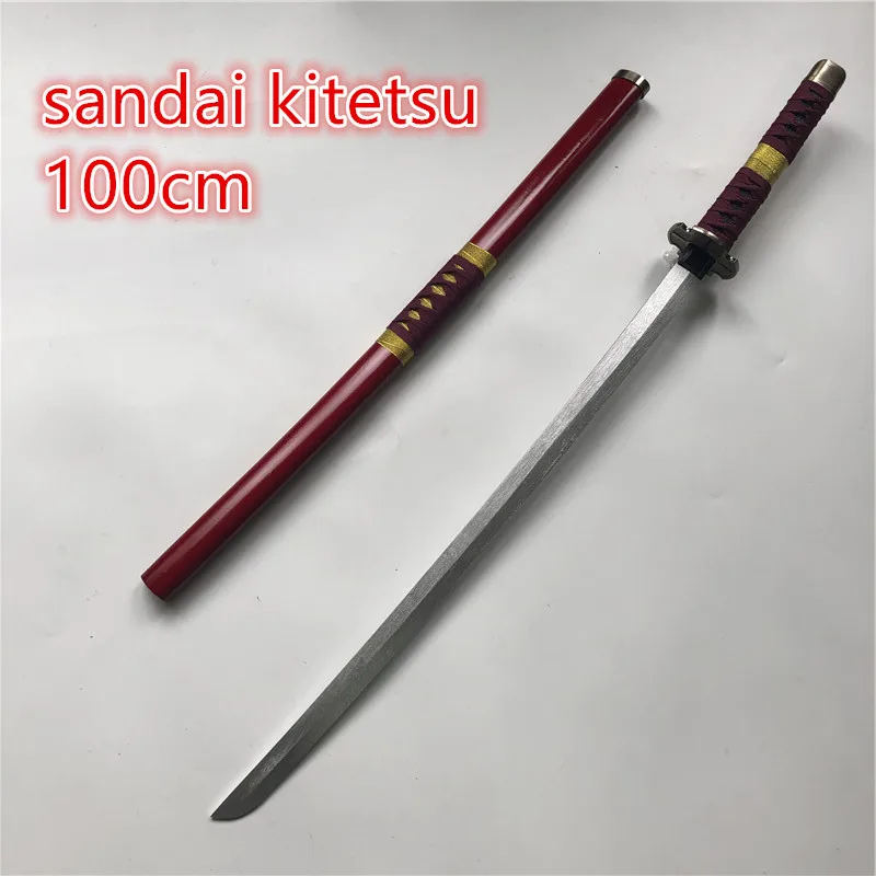 

1:1 Anime Cosplay sandai kitetsu Sword Weapon Armed Katana Espada Wood Ninja Knife Samurai Sword Prop Toys For Teens 100cm