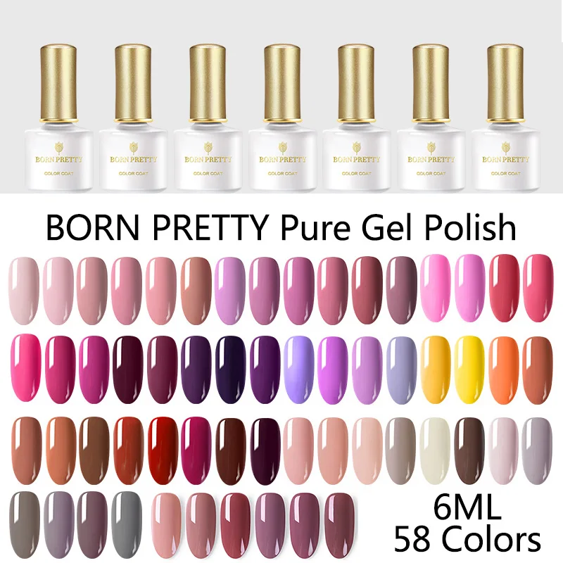 От BORN PRETTY 58 Цвет s Гель лак для ногтей био Гели Soak Off УФ светодиодный гель Лаки