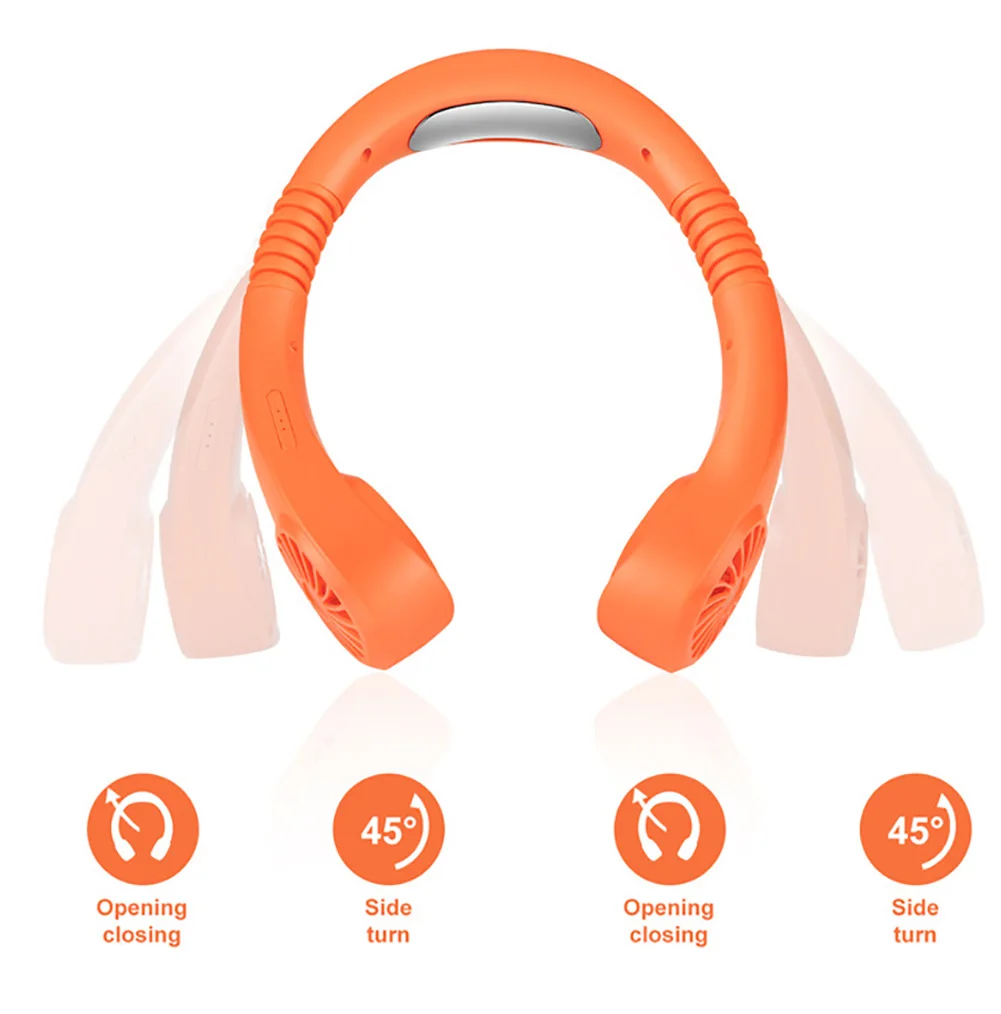 

Portable Electric fan USB desktop fan Wearable Adjustable Air Cooler Sports Cooling Hanging mini Neck Fan