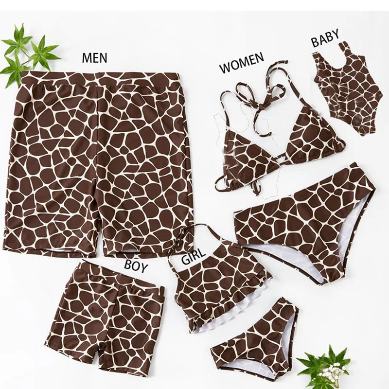 Новинка 2020 года семейный купальник с леопардовым принтом одежда для купания мамы