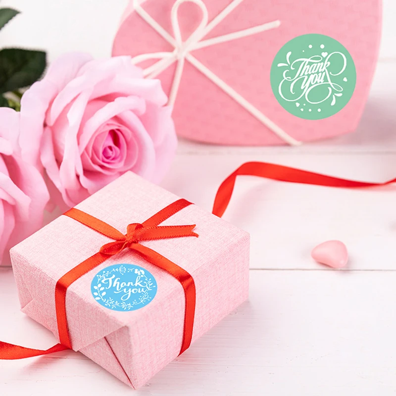 

500Pcs/Roll Thank You Stickers Shopping Gift Bag Sealing Sticker Dessert Shop Kids Reward Birthday Party Gift Decorations Labels