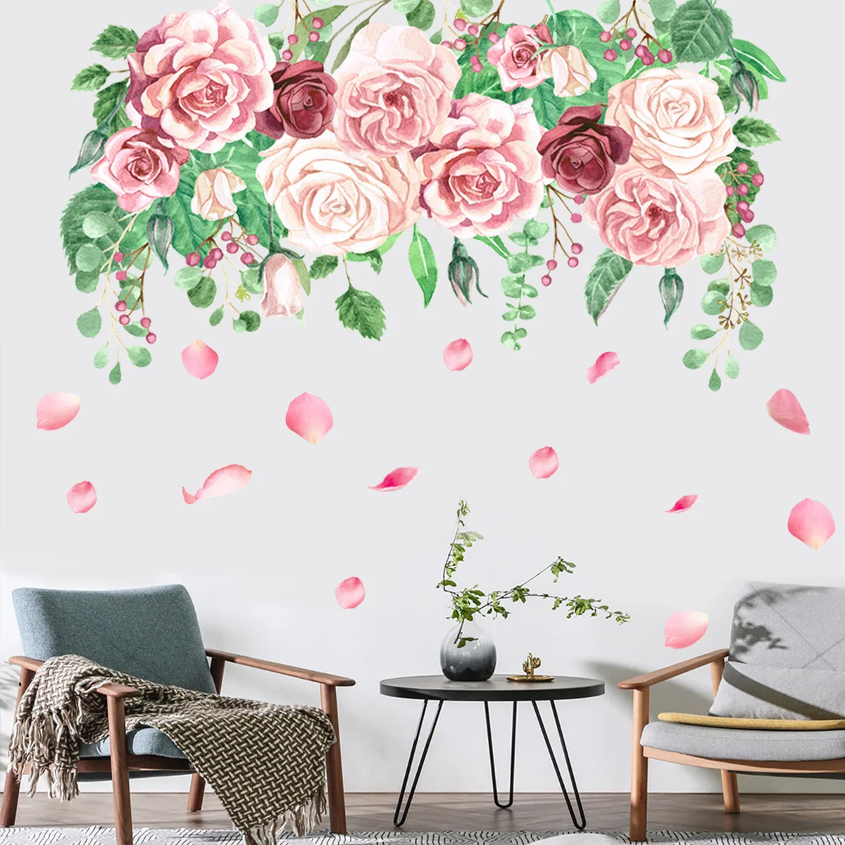 

Green Leaves Wall Stickers for Bedroom Living Room Kids Room DIY Vinyl Wall Art Decals Door Floral Murals Home Decor