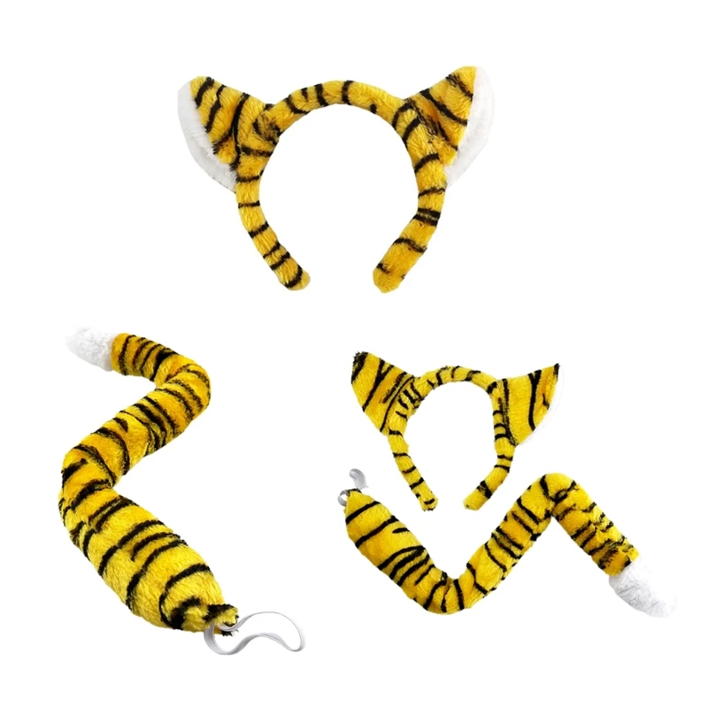 Повязка на голову с ушками животных джунглей зоопарк Мультяшные животные набор