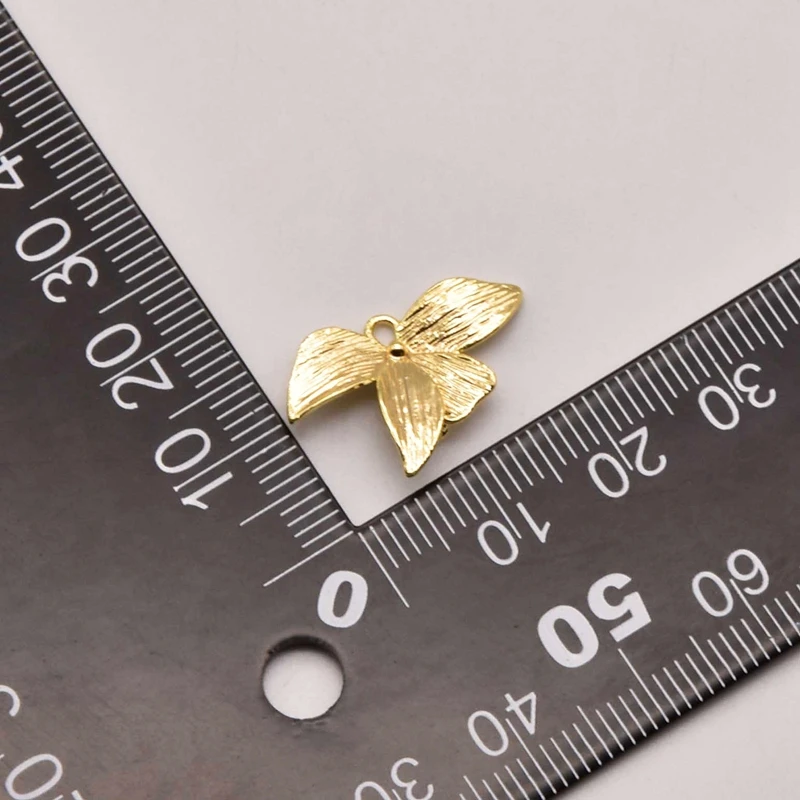 

10Pcs/Lot 20mm*14mm 18K Brass Gold Plated Ginkgo Leaf Shape Pendant Earring Findings Making For Diy Jewelry Accessories JA0141