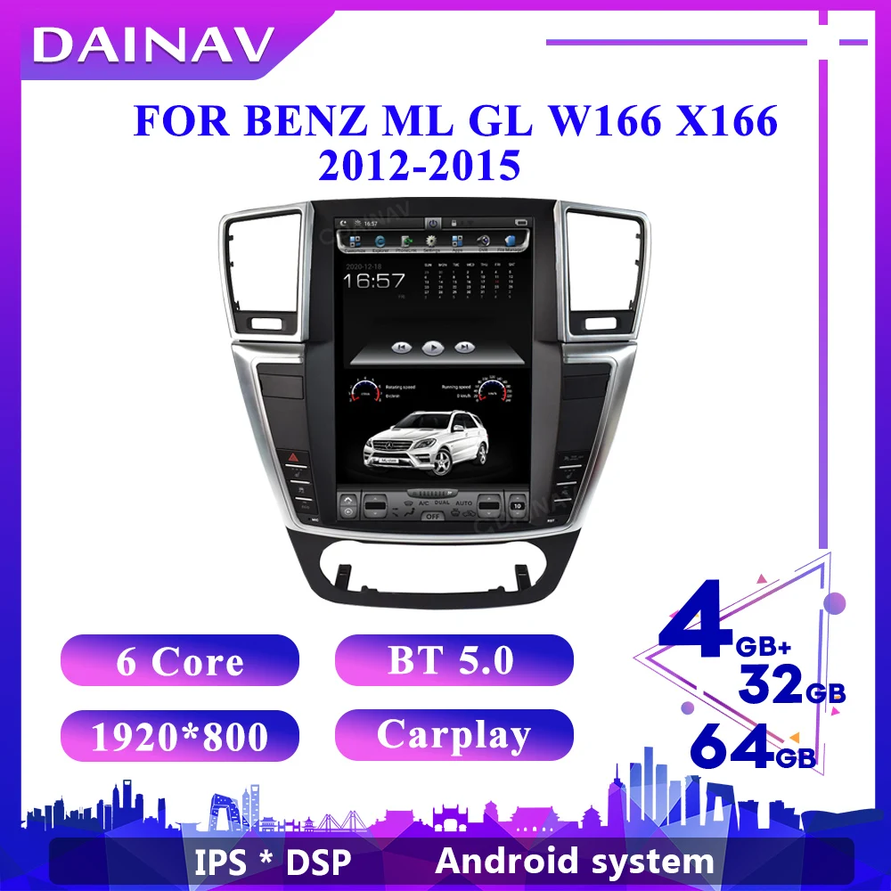 

Автомагнитола для Benz ML GL W166 X166 2012-2015, Android, мультимедийный плеер, GPS-навигатор, поддержка оригинальной автомобильной системы, головное устрой...
