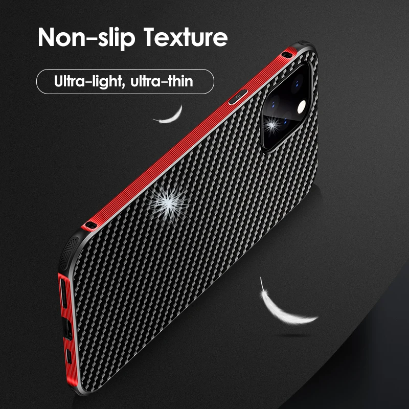 for Apple iPhone 11 2019 Case Metal Frame Bumper Aluminum Alloy Protection Cover Military-Grade Armor Carbon Fiber |