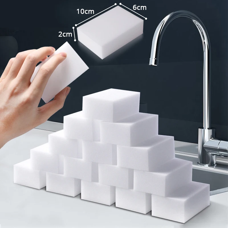 

100*60*20mm Magic Sponge Multi-functional Cleaning Eraser Melamine Sponge For Kitchen Bathroom Cleaning Accessories 50/100pcs