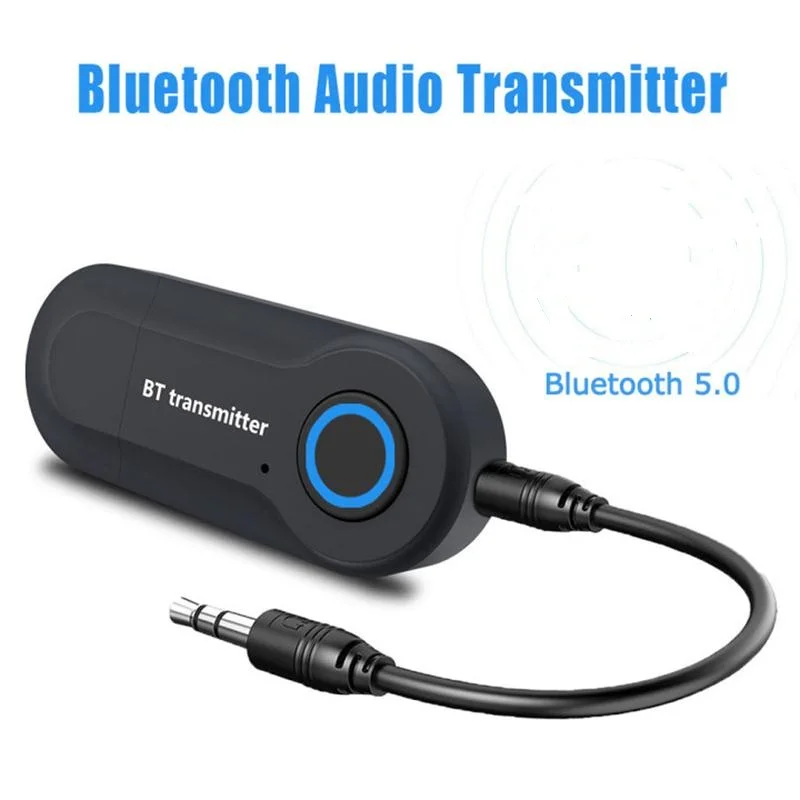 wireless bluetooth 5 0 transmitter 3 5mm jack music audio aux hifi stereo adapter drive free for tv pc headphones speakers free global shipping