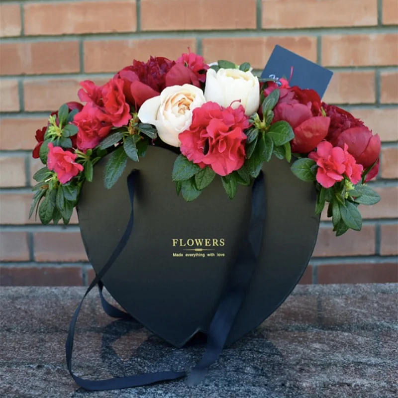 2019 новая портативная подарочная коробка в форме сердца Цветочная Подарочная для