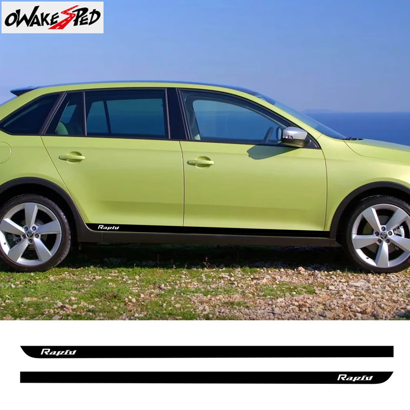 2 шт. автомобильный боковой двери юбка Декор Стикеры s углеродного волокна