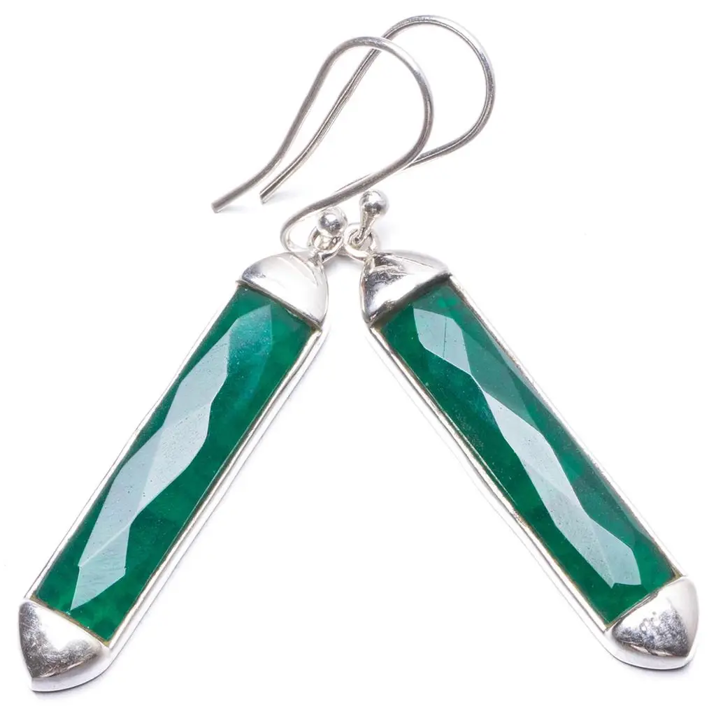 Серьги с натуральным зеленым аметистом уникальные серьги ручной работы из