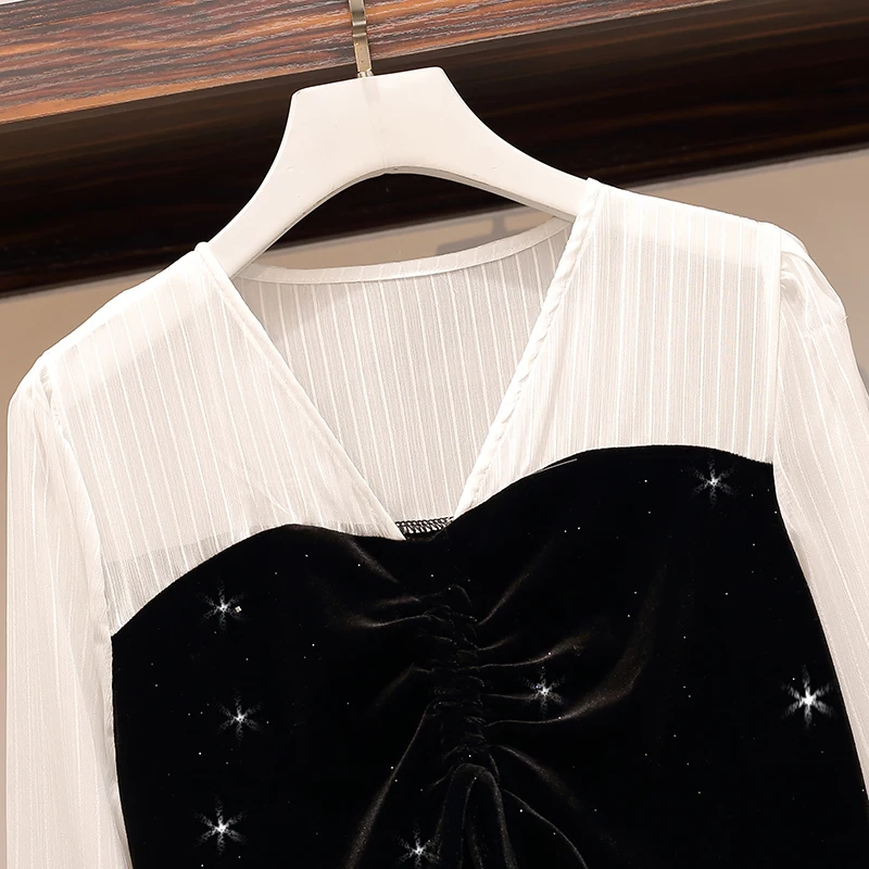 Женское элегантное бархатное платье мини с блестками вечернее трапеция длинным