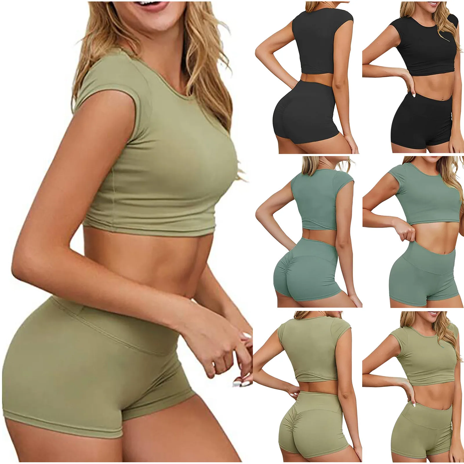 

Fashion Womens Sexy Solid Yoga Vest Sports Fitness Set Elastic Yoga Suit Sets Ladies Women Sports Tank Tops Yoga 2021