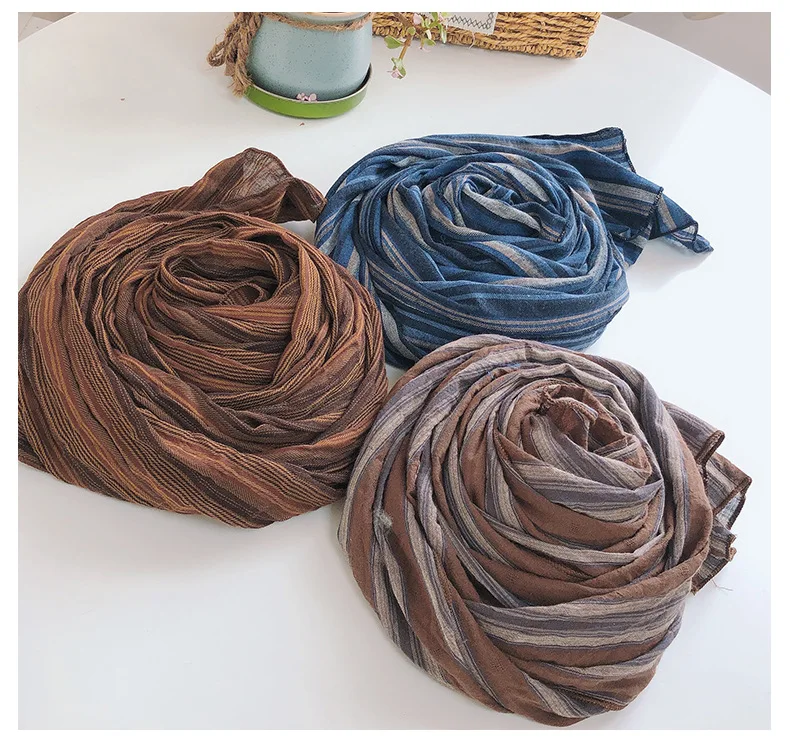 

Silk cotton Scarf Fashion Women Long Soft Wrap Shawl Scarves Beach Style Vintage Headband