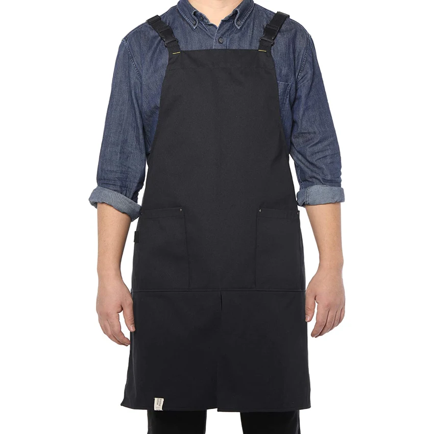 

Cotton Adjustable Waterproof Cooking Barista Apron Soft Chef Baking BBQ Kitchen Grilling Artist Painting Aprons for Women Men