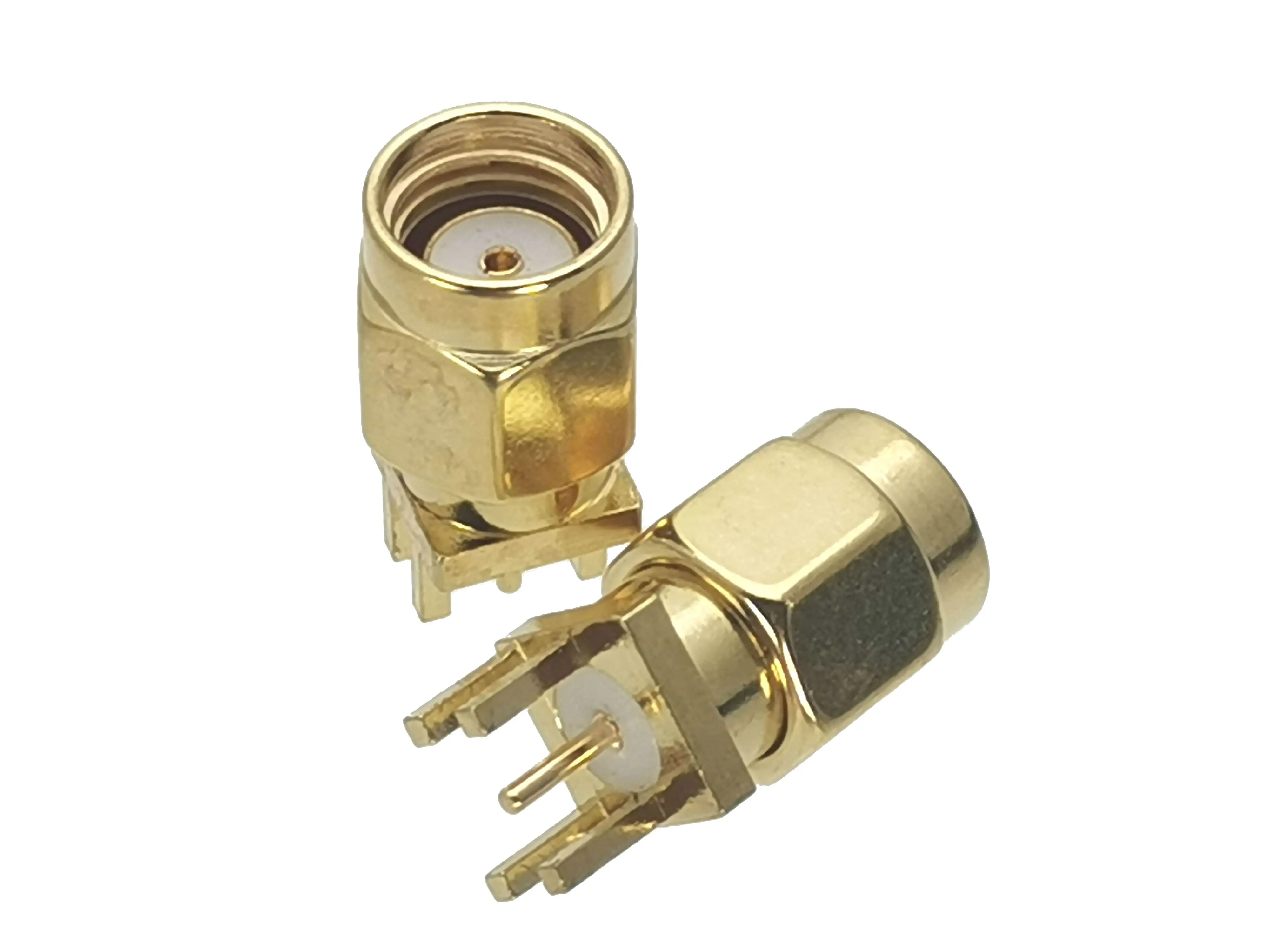 10 шт. коннектор стандарта RPSMA Штекерный разъем для пайки печатной платы Угловое