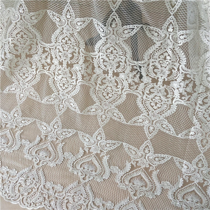 

Кружевная ткань из полиэстера и тюля с вышивкой, свадебные кружевные платья невесты Европейского дизайна, кружевной материал, новинка 2020!