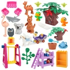 Новые оригинальные большие строительные блоки, аксессуары, инновационный зоопарк, животные, модель мебели, совместимые блоки, детские развивающие игрушки, подарки