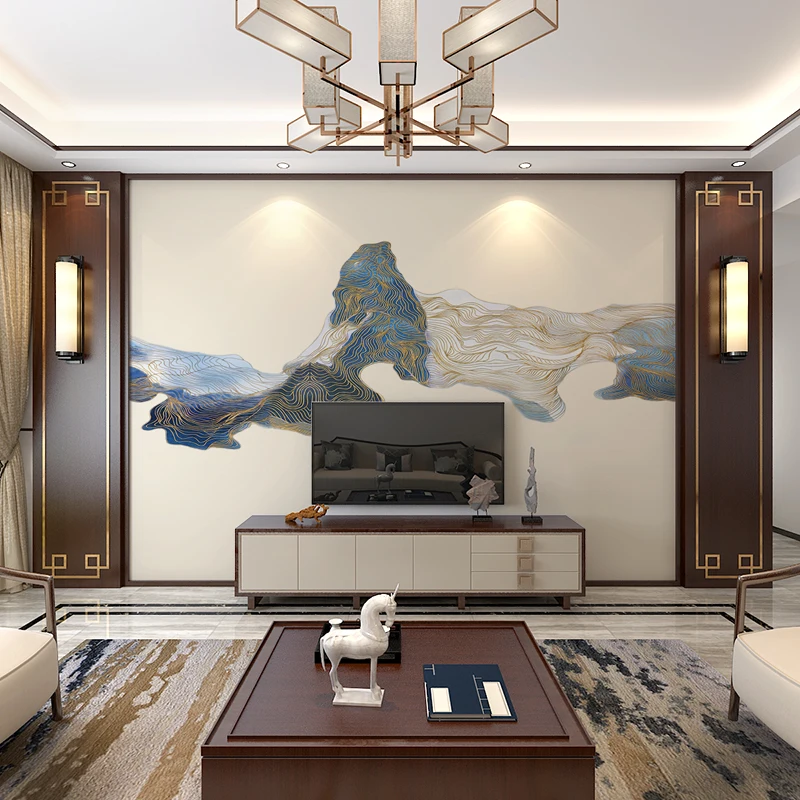 Китайская чернильная пейзажная живопись фон для телевизора настенная гостиной