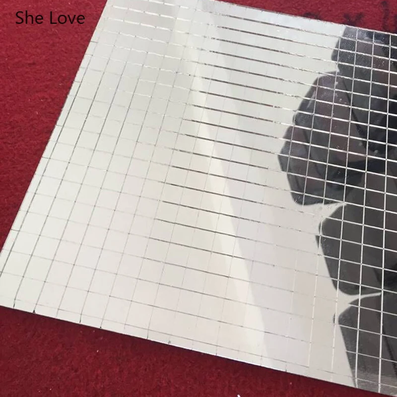 She Love 30x15cmx5mm мини квадратная самоклеящаяся стеклянная мозаичная плитка для поделок ручной работы, домашнего декора