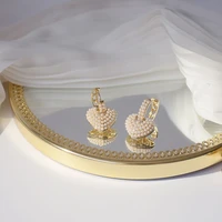2020 new trendy hot sale womens earrings round heart golden pearl dangle drop earring for women brides party jewelry wholesale